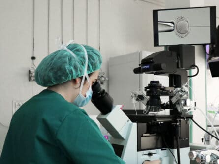 Técnica de laboratorio de cultivo embrionario para fecundación in vitro